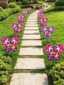 1 pieza Decoración de molino de viento para exteriores, estaca de suelo con forma de mariposa y animal lindo, decoración de molino de viento para jardín y patio, disposición de escena de actividad al aire libre, estatua de estaca de suelo, lindo, animado, interesante, añade vitalidad al jardín, adecuado para jardín, césped, balcón y regalo festivo - K - Ver 6