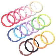 10pcs/Pack Colorful Iron Painted Round Keychain 30mm Bag Pendant Accessories Split Ring Handmade DIY Jewelry Material - Colorful Keychain - View 8