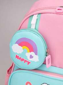 Student Backpack New Cartoon Rabbit Print Small School Bag Lightweight Comfortable Fashion Backpack - Pink - View 6