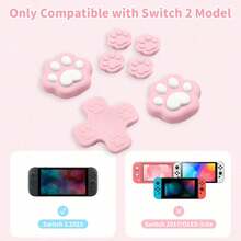 可愛貓爪方向鍵與矽膠搖桿帽組，ABXY 按鈕蓋，相容於 Switch/OLED，不相容於 Switch Lite 與保護殼 - 查看 5