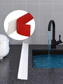 1pc Silicone Self-Adhesive Kitchen Sink Edge Water Barrier Strip, 1m/2m Bathroom Basin Countertop Waterproof Strip, Home Use Self-Adhesive Water Barrier Strip - Multicolor - View 6