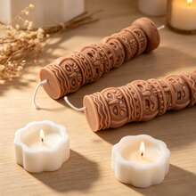 Nutcracker Totem Pillar Silicone Candle Mold, 3D Stacked Nutcracker Face Cylinder Candle Making Mold, Christmas Vintage Soy Wax Resin Soap Mould, DIY Home Decor Craft Supplies For Holiday Gift - Nutcracker - View 3