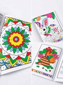 32 Pages Mysterious Mosaic Pixel Art Coloring Book, 8.26x11.69 Inches, Suitable For Adults: Double-Sided Printing, Pixel Art Coloring Book, Helps You Relax And Improve Focus - Includes Square, Circle And Triangle Patterns, Artistic Design, Fun Relaxing Activity For Beginners, Perfect Gift For Holidays And Birthdays Back To School - Multicolor - View 8