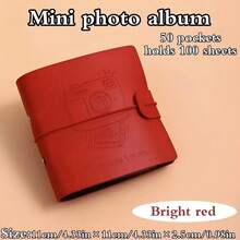1pc Mini Photo Album - Faux Leather Cover, Holds 100 Photos - Replaceable Inner Pages, Photo Storage Album, Large Capacity Album, Portable 3-Inch Travel Keepsake Storage Album - Essential Holiday Gift, Photo Sharing Scrapbook, Thanksgiving Memory Organizer, Compact Collection Box, Minimalist Home Decor - View 15