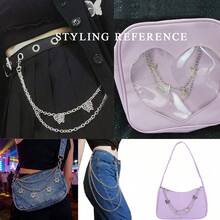 1pc Cherry Chain Bag Jewelry,Y2K Style Alloy Chain,Handbag Decorative Chain Butterfly/Heart/Star Keychain Decoration,Pink Heart And Galaxy Pendant - Multicolor - View 3