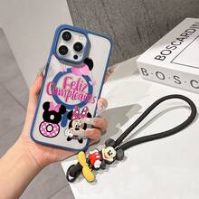 This Disney Mickey Mouse Pattern Lanyard Phone Case Features A Strong Magnetic Closure And Full Coverage Of Acrylic And TPU Material. It's Shockproof, Lightweight, And Suitable For IPhone17/16/11/13/15/15 Plus/15 Pro/15 Pro Max/12/14 Pro Max/11 Pro Max/12 Pro/12 Pro Max/13. It's A Popular Birthday Gift, Business Gift, Durable, Stain-Resistant, And Fingerprint-Resistant New Phone Case For Men And Women. It Also Includes A Mickey Mouse Phone Case And Mickey Mouse Doll Bracelet. Compatible With SamsungGalaxy S20, S21, S22, S23, And S24 Series. It's The Perfect Gift For Friends And Family. This Stylish Phone Case Is Fun, Lightweight, And Durable. IPhone17 Pro Max Phone Case, Minnie Phone Case. - màu đen - Xem 6