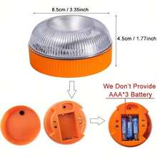 1 Magnetic Emergency LED Warning Light-Portable Safety Flashing Warning Light, Powered By AAA Batteries, Suitable For Vehicles, Operating Voltage ≤36V, Batteries Not Included - A - View 6