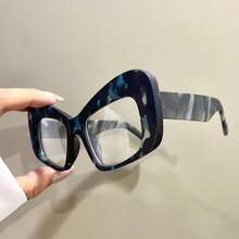2026 New Fashion Colorful Cat Eye Glasses With Retro Metal Hinges, PC Lenses, Wide Frame Legs, Computer Protective Glasses,   For Women - 紫色 - 查看 4