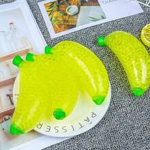 1pc Novelty TPR Stress Relief Squeeze Ball With Colorful Beads, Realistic Banana Squishy Toy - Multicolor - View 4
