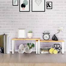 Piorlado 2Pcs Expandable Spice Rack Stackable Adjustable Kitchen Storage Organizer Multifunctional Seasoning Shelf For Cabinet Countertop - Natural Wood Color - View 5
