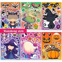 6pcs Princess Face Swap Stickers, Puzzle Stickers, Children's Dress Up, Cartoon Princess Face Swap Toy Puzzle Stickers, Back To School, Halloween, Party Activity Stickers - Multicolor - View 7