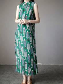 Women Midi Dresses - Green - View 7