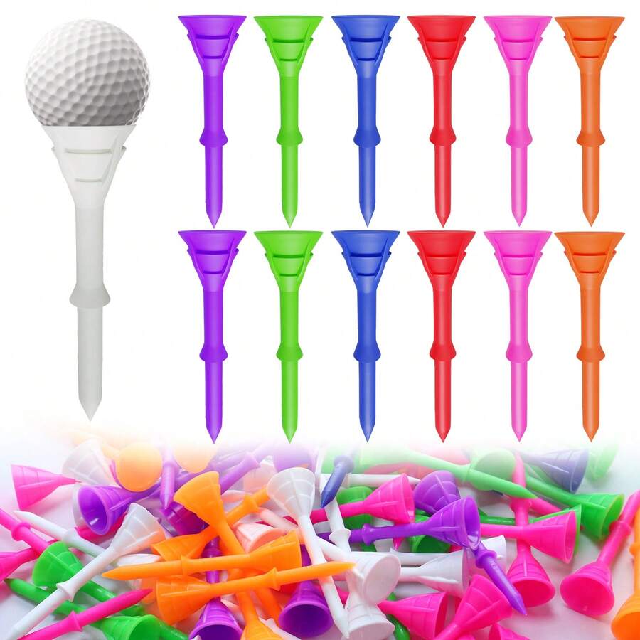 FINGER TEN Durable Golf Tees Plastic Value 10/20 Pack, Low Friction For Better Distance & Accuracy, Mixed Vibrant Colors For Driving Range Practice - Multicolor - View 1