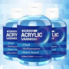 120ml Acrylic Paint, 4.06 Fl Oz/High Gloss And Matte Finish, Transparent, Fluid, Water-Based, Suitable For Arts And Crafts Sealant - XF-096 - View 6