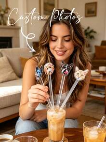 Reusable Acrylic Dog-Shaped Cocktail Stirrers, Wedding Pet Stir Sticks - Multicolor - View 7