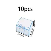 10 hộp quà màu trắng viền xanh có nắp, hộp mời phù dâu, hộp quà ruy băng xanh sang trọng, hộp quà cưới, hộp quà sinh nhật, hộp quà tiệc, hộp quà phù dâu, hộp quà tốt nghiệp, hộp quà Valentine - Màu trắng với viền xanh - Xem 15