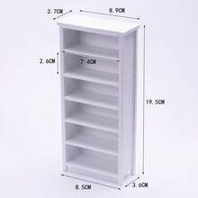1件迷你家具 書架 抽屜櫃 落地櫃 多層收納櫃 娃娃屋迷你家具模型 1:10比例 迷你場景家具模型裝飾 - 3種實木櫃子 - 查看 19