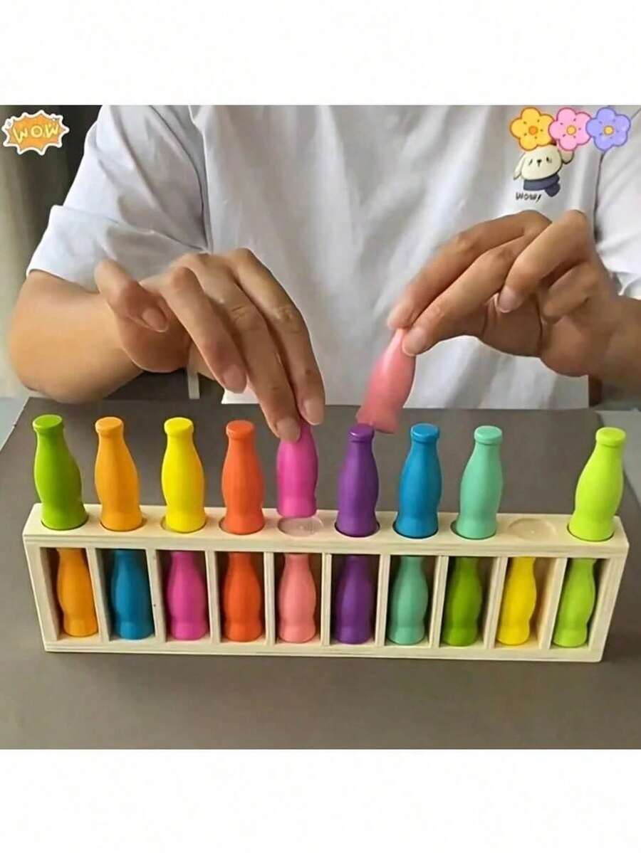 記憶瓶顏色配對遊戲,適合教室破冰與家庭娛樂的策略桌上遊戲,提升認知能力,趣味團隊派對遊戲,獨特聖誕禮物,亦適合作為生日禮物與聖誕派對禮物 - 彩色 - 查看 1