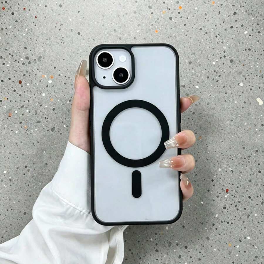 磁吸透明軟硬保護殼,適用於 iPhone 15 14 13 12 11,高透明磁吸手機殼,適用於 iPhone XR XS Max 7 8 Plus 17 Pro Max - 黑色 - 查看 1