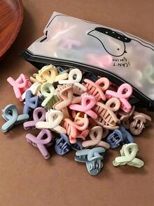 50/30/10/Pcs/Set Mini Candy Color Mini Hair Claw, Macaron Gentle Color Palette, Pink, Blue, Yellow, White, Light Purple, All Low Saturation Color Series Hair Accessories, Soft And Sweet Girl Style, Suitable For Sweet Style, Korean Style, Daily Commute Style, Easy To Match For Atmosphere - Suitable For Girls And Teenagers, Daily, School, Party, Photography, Etc. - Multicolor - View 4