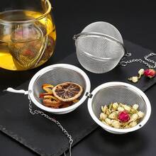 不鏽鋼茶葉/香料濾網，提供2種顏色和2種形狀，適用於居家泡茶、過濾戶外食材、大尺寸香料/香草/醃漬/燉煮過濾 - 彩色 - 查看 9