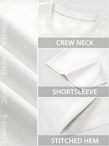 Fashion Streetwear Men Basic Tee Daily Wear Crew Neck T Shirt - 白色 - 查看 4