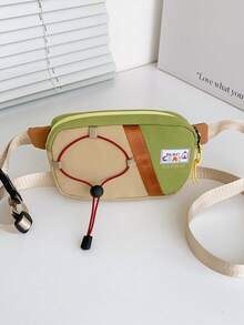 1 pieza Bolso de cintura de moda, bolso de pecho con bloques de color para adolescentes, bolso bandolera, bolso de almacenamiento para niños y niñas, bolso de pecho multifuncional, mini monedero, bolso bandolera deportivo, bolso de almacenamiento multiusos, bolso de viaje - Multicolor - Ver 15