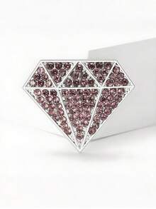 1pc Elegant Rhombus Diamond Shaped Brooch - Luxury Alloy, Minimalist And Exquisite Women's Accessory For Daily Wear - Multicolor - View 12