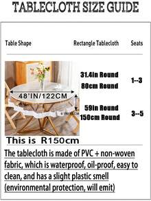 Transparent Plastic Tablecloth Cover, Round Waterproof PVC Plastic Tablecloth With White Lace Trim, Oil-Proof, Suitable For Dining Table, Kitchen, Home - Multicolor - View 11