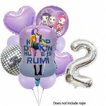 KPop Demon Hunters 酷女孩主題氣球生日派對裝飾，生日快樂氣球套組，完美的生日禮物，性別揭曉派對牆面裝飾氣球套組 - 套裝氣球 - 查看 21