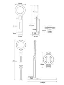 1/2個磁吸三腳架,鋁合金360°旋轉手機支架附魔力夾,適用於桌面與健身房,可折疊便攜Vlog拍攝設備,旅行友善,1/4"螺絲,2個金屬環 - A - 查看 10