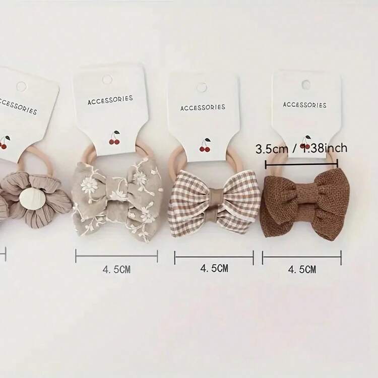 Hair Ties - 10 Pieces Khaki Color - View 10