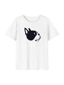 200g 100% Cotton T-Shirt, 2026 Summer Fashion Printed Short-Sleeve T-Shirt, Couple Style, Innerwear, Outerwear, Office Casual Round Neck Short-Sleeve Top - White [Women's Summer Clothing/Fun T-shirt] - View 3