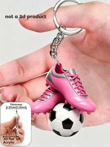 1pc Random Color 10/20pcs Mixed Pack 2D Flat Exquisite World Cup Soccer Ball & Soccer Shoe Keychain, Bag/Car/Phone/Key Decoration, Perfect Gift For 2026 World Cup, Teacher Appreciation, Father's Day - One Size Fits All - View 3