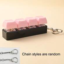 1pc Stress-Relief Keyboard Keycap Charm - Multi-Color, Clasp Keychain For Mechanical Keyboards - Perfect Valentine's Gift & Fashion Accessory - Color - View 7