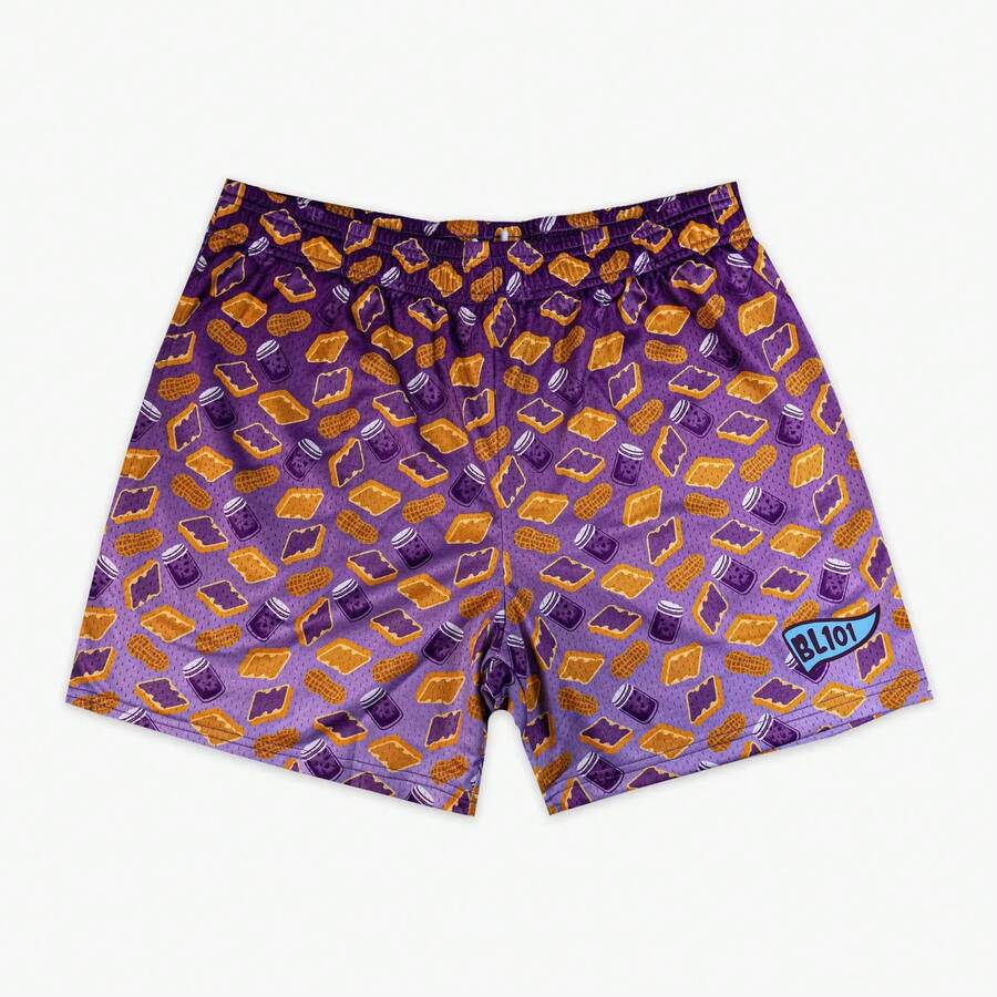Summer New Children/Youth Baseball Lifestyle 101 Field Of Flowers Gradient Shorts Oversized Breathable Sports Shorts Men Women - D42866 - 查看 1
