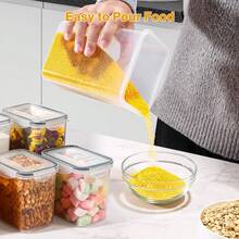 This 8-Piece Airtight Storage Box Set - With Lidded Grain Storage Boxes - Is Ideal For Kitchen Organization. The Stackable Storage Boxes Are Perfect For Storing Grains, Flour, Sugar, Rice, Pasta, And Dry Goods, Keeping Your Kitchen Neat And Tidy. - White - View 5