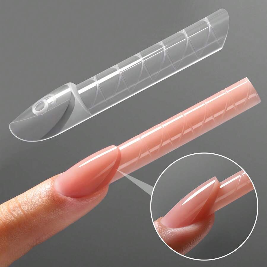 ZIMOOM 30/90/150 piezas Formas duales cuadradas francesas 3D invertidas, 15 tamaños con líneas guía, sin necesidad de película de papel para extensiones de uñas rápidas con estilo francés