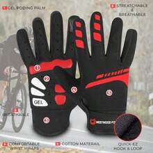 Cycling Gloves For Men Women, Full Finger, Anti-Slip Touchscreen Breathable Mountain Bike Gloves For MTB Riding, BMX, ATV, Road Racing, Bicycle.Climbing And Outdoor Sports - 紅色的 - 查看 6
