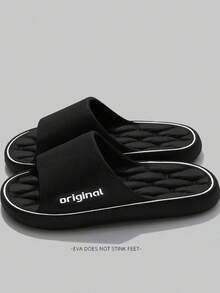 Spring/Summer INS Style Slides, Versatile & Comfortable, Quiet & Wear-Resistant Sole, Essential For Home, Hotel, Office, Outdoor Hiking, Lightweight, Long-Wear Without Foot Fatigue, Unisex - Black - View 3