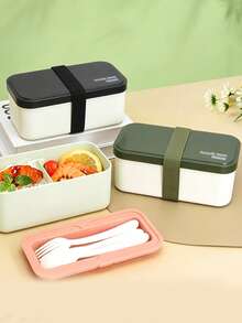 1pc-Detachable Bento Box, Sturdy And Durable, Can Be Used As Snack Box, Lunch Box, Divided Lunch Box, Suitable For Picnic, Cafeteria, Kitchen Storage And Organization, Kitchen Supplies - Detachable Bento Box, Suitable For Work, Travel, Study Supplies - Multicolor - View 8