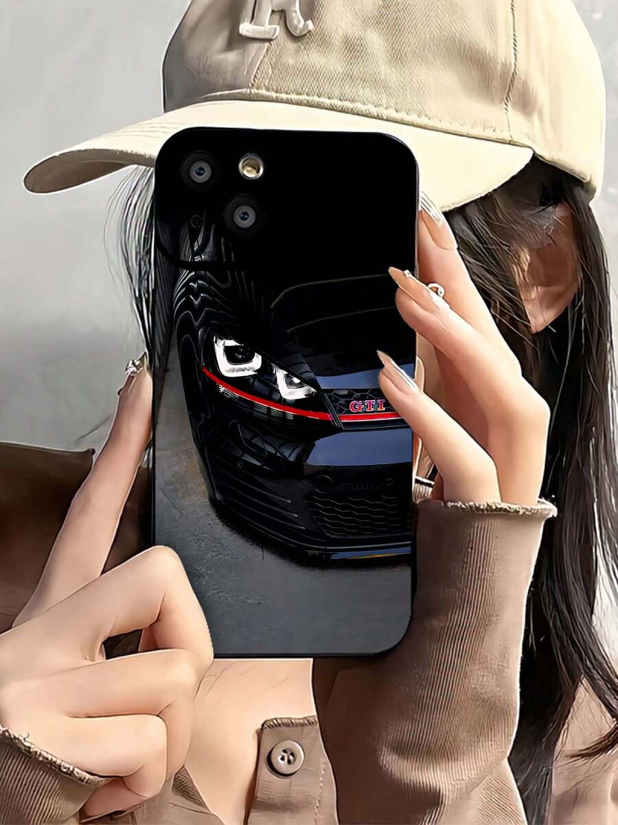Golf GTI negro con temática deportivafunda de teléfono Fundas compatibles con ,Apple,VIVO,OPPO,,, y Honor.Fabricadas en silicona TPU,ofrecen protección contra golpes y caídas. - Negro - Ver 1
