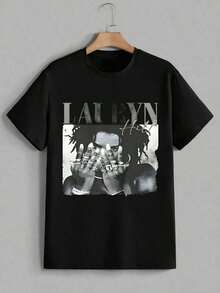 Vintage 90s Singer Lauryn Hill Music Graphic Tee, Casual Digital Print, 100% Heavy Cotton, Sizes S-3XL, A Surprise Gift For Family And Friends. - 後B - 查看 1