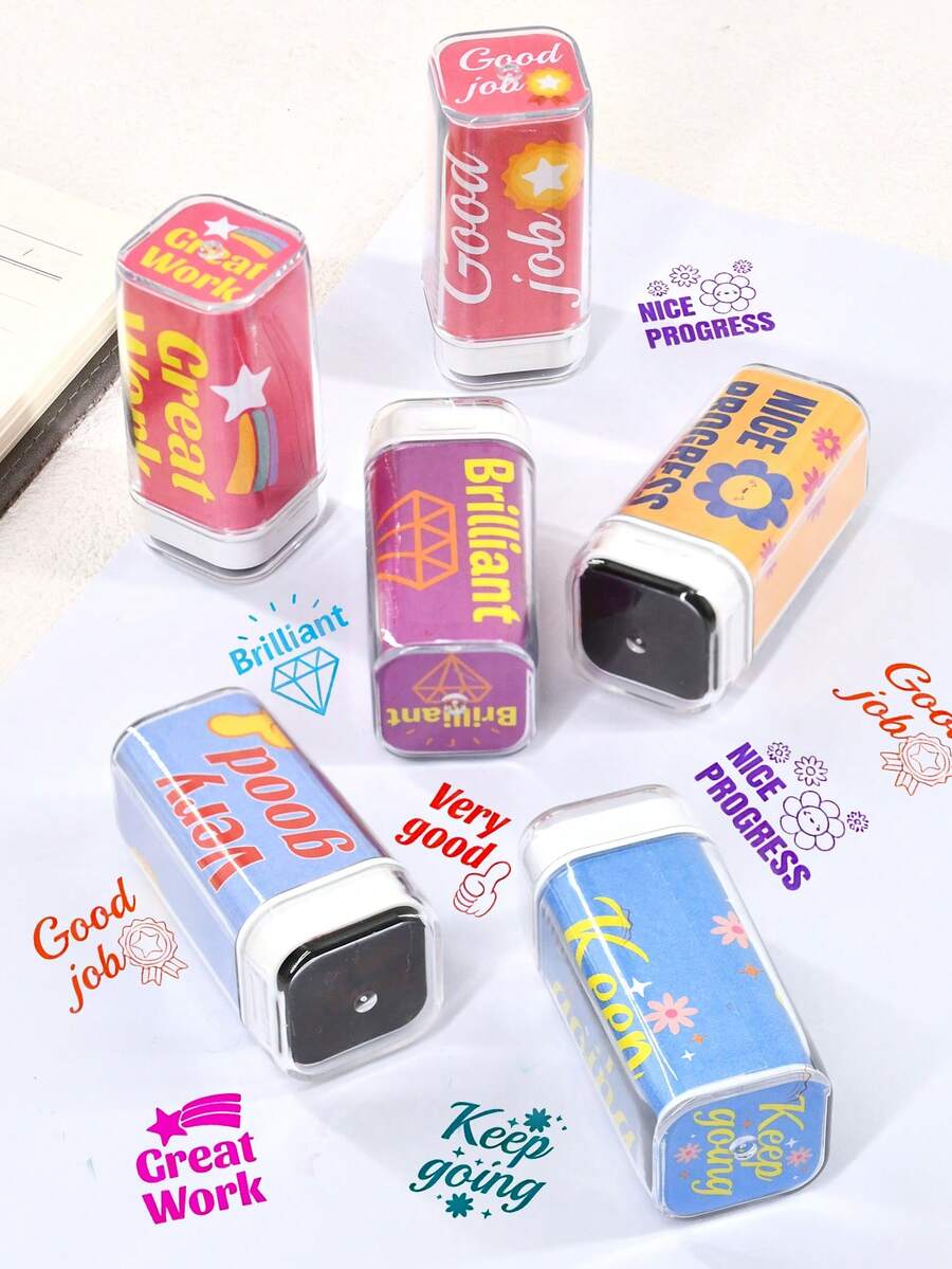 1 buah Stempel Otomatis yang Dapat Digunakan Kembali, Cocok untuk Hadiah di Kelas, Penilaian Pekerjaan Rumah, dan Motivasi Siswa - Sepotong Tunggal - View 1