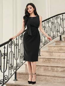 Women Midi Dresses - 黑色 - 查看 1