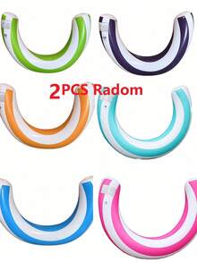 1个充气半圆形U型糖果游泳圈，加厚PVC条纹拱形充气泳池漂浮垫，泳池派对，沙滩娱乐 - A - 查看 25