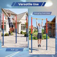 Metal Pull Up Bar 220 Kg Capacity In-Ground Pull Up Bar Station 5 Adjustable Heights For Park School Workout - Red - View 4