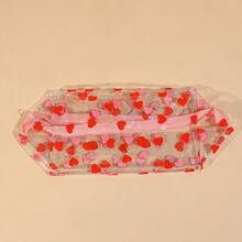 Bolsa de maquillaje transparente con estampado floral colorido estilo coreano Ins, bolsa de aseo de PVC de gran capacidad, estuche portátil para almacenamiento de cosméticos - Multicolor - Ver 10