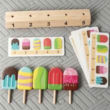 Children's Wooden Pretend Play Toy, Lollipop & Ice Cream Stick Number Matching Interactive Game Gift, Wooden Toys For Kids - Multicolor - View 9