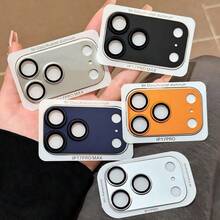 Yezodawee Camera Lens Protector - [Unbreakable] [Strong Adhesion] [Compatible With Phone Case] Metal Rear Camera Screen Protector (Orange, Silver, Blue) - A - View 2